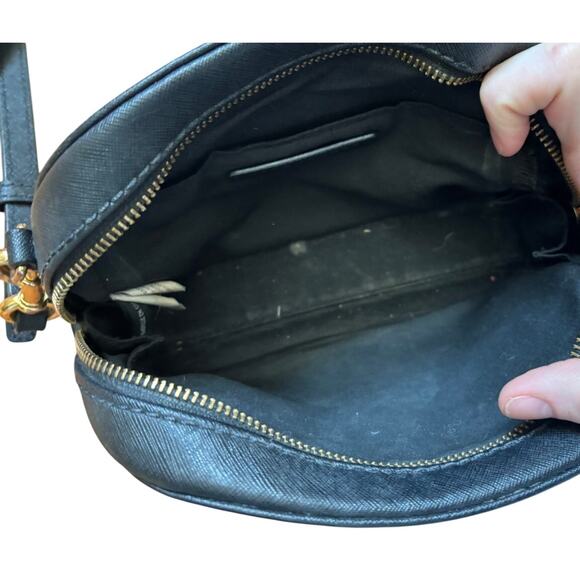 Marc Jacobs Black Crossbody Bag Gold Hardware Saffiano Leather Mini Purse - Picture 3 of 4